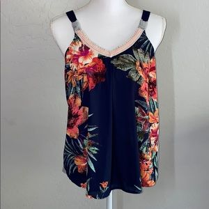 Floral Navy Tank